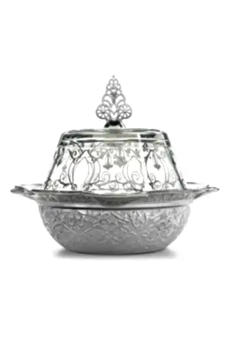 Hac Umre Cam Kapaklı Şekerlik ve Hurma Tası - 1