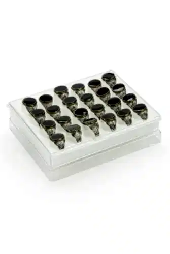 Hac Umre Hediyelik 24 Adet Osmanlı Tuğralı Oval Koyu Erkek Yüzük - ihvanonline (1)