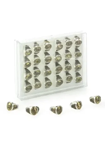 Hac Umre Hediyelik 24 Adet Türk Konseptli Erkek Yüzük 