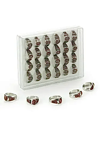 Hac Umre Hediyelik 24 Adet Türk Konseptli Kahverengi Erkek Yüzük 