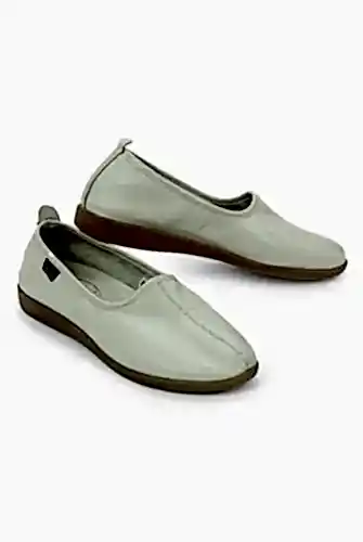 Hakiki Dana Derisi Hac Umre Tavaf Ayakkabısı Kauçuk Tabanlı Rahat ve Dayanıklı Dış Kullanıma Uygun Ayakkabı - Bej 