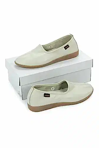 Hakiki Dana Derisi Hac Umre Tavaf Ayakkabısı Kauçuk Tabanlı Rahat ve Dayanıklı Dış Kullanıma Uygun Ayakkabı - Bej - ihvanonline (1)