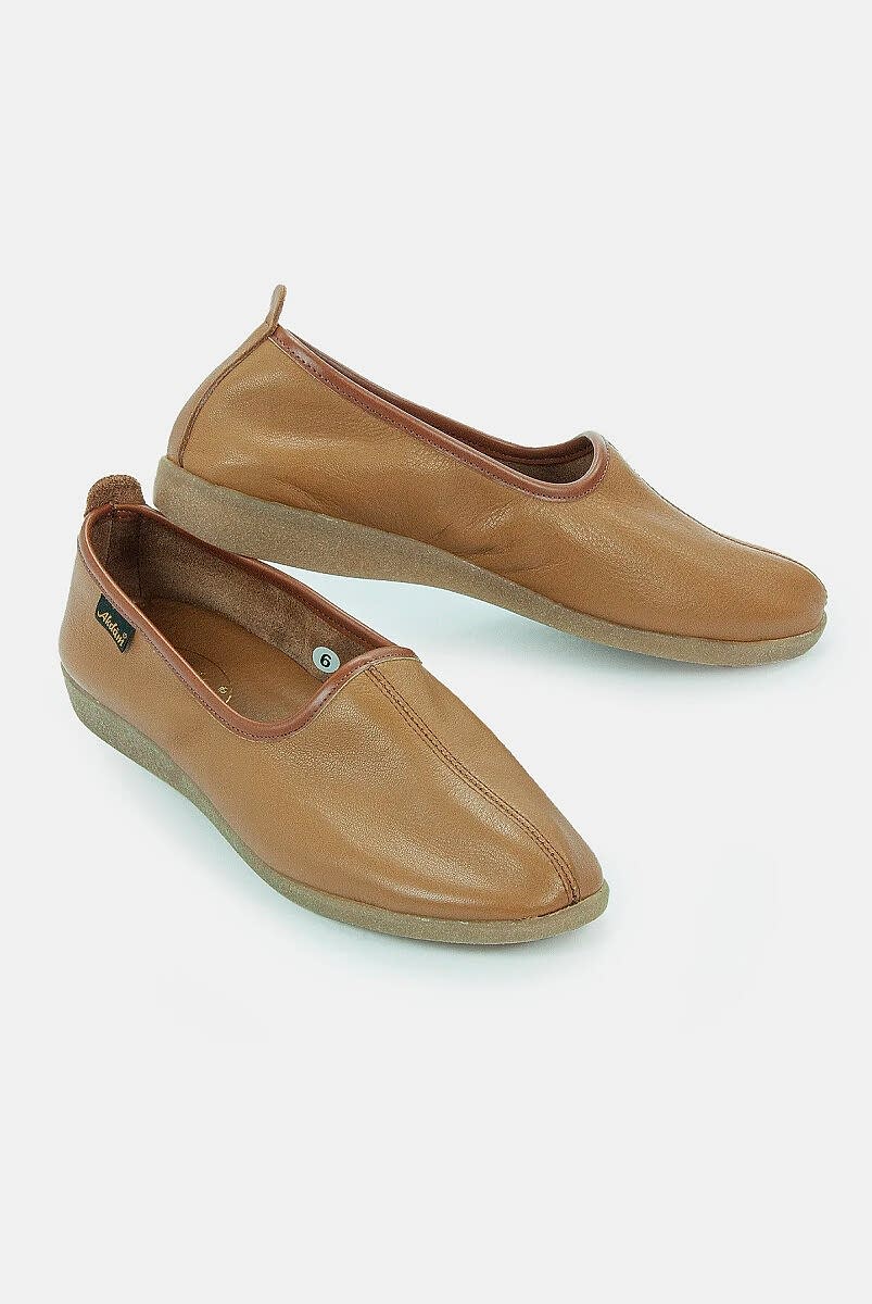 Hakiki Dana Derisi Hac Umre Tavaf Ayakkabısı Kauçuk Tabanlı Rahat ve Dayanıklı Dış Kullanıma Uygun Ayakkabı - Taba - ihvanonline