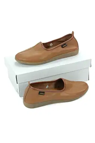 Hakiki Dana Derisi Hac Umre Tavaf Ayakkabısı Kauçuk Tabanlı Rahat ve Dayanıklı Dış Kullanıma Uygun Ayakkabı - Taba - ihvanonline (1)