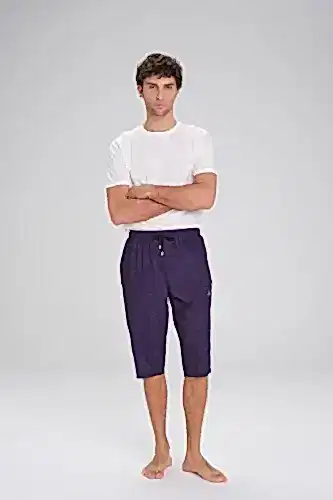 Haşema Desenli Lacivert Uzun Erkek Havuz ve Deniz Şortu 2414 - 1