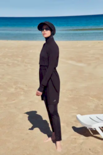 Haşema Esila Siyah Jileli Tam Kapalı Tesettür Mayo HSM-2934 ESİLA - Haşema (1)