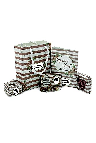 Hediyelik 5'li Mevlüt Seti İsme Özel Çantalı Tesbihli Yasin Kitabı - Pembe - ihvanonline