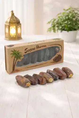 Hediyelik 7 li Özel Kutulu Hurma, İftarlık İkramlık Medine Mebrum Hurması - 1