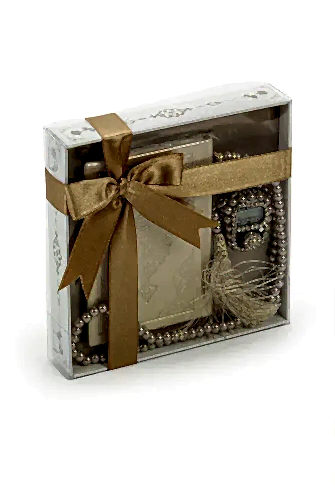 İnci Tesbih ve Zikirmatikli Gold Medine Hatlı Kuranı Kerim Seti Dini Hediyelik - İhvan (1)