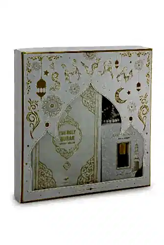 İngilizce Mealli Medine Hatlı Kuranı Kerim ve Seccade Seti Beyaz - ihvanonline (1)