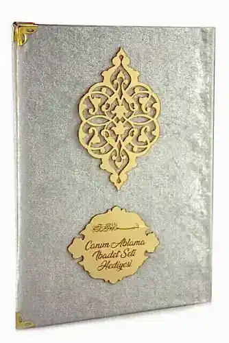 İsme Özel Anneler Günü Hediyesi Namaz Elbisesi Seti Krem - İhvan (1)