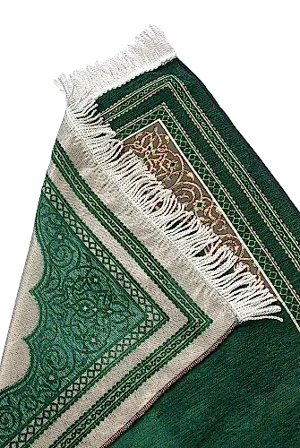 İsme Özel Babalar Günü Hediyesi İsim Nakışlı Şönil Seccade Koyu Yeşil - ihvanonline (1)