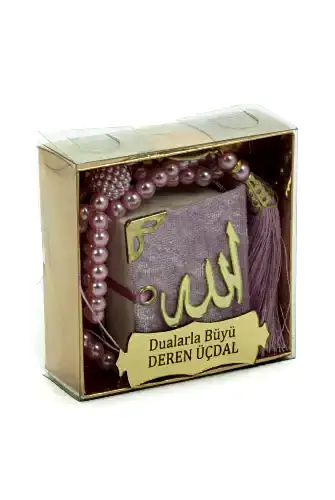 İsme Özel Kutulu İnci Tesbihli Kadife Kaplı Mini Kuran Mevlüt Hediyesi Pembe - ihvanonline (1)