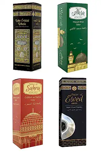 Kabe Örtüsü Kokusu Mescidi Aksa Kokusu Kubbetül Sahra kokusu Ve Hacerül Esved Kokusu Sprey 400 Ml. 