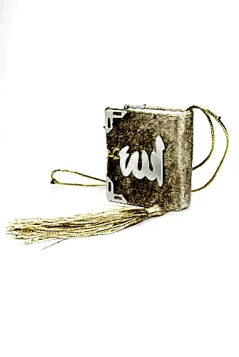 Kadife Kaplı Mini Kuran-ı Kerim Gold 