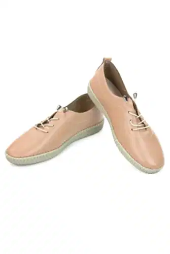 Kadın Deri Ortopedik Günlük Ayakkabı, Esnek ve Yumuşak Tabanlı Hac Umre Ayakkabısı - Somon - ihvanonline (1)