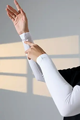 Kadın Düz Dikişsiz Pratik Likralı Tesettür Kolluk Penye Namaz Kolluğu - Beyaz - ihvanonline (1)