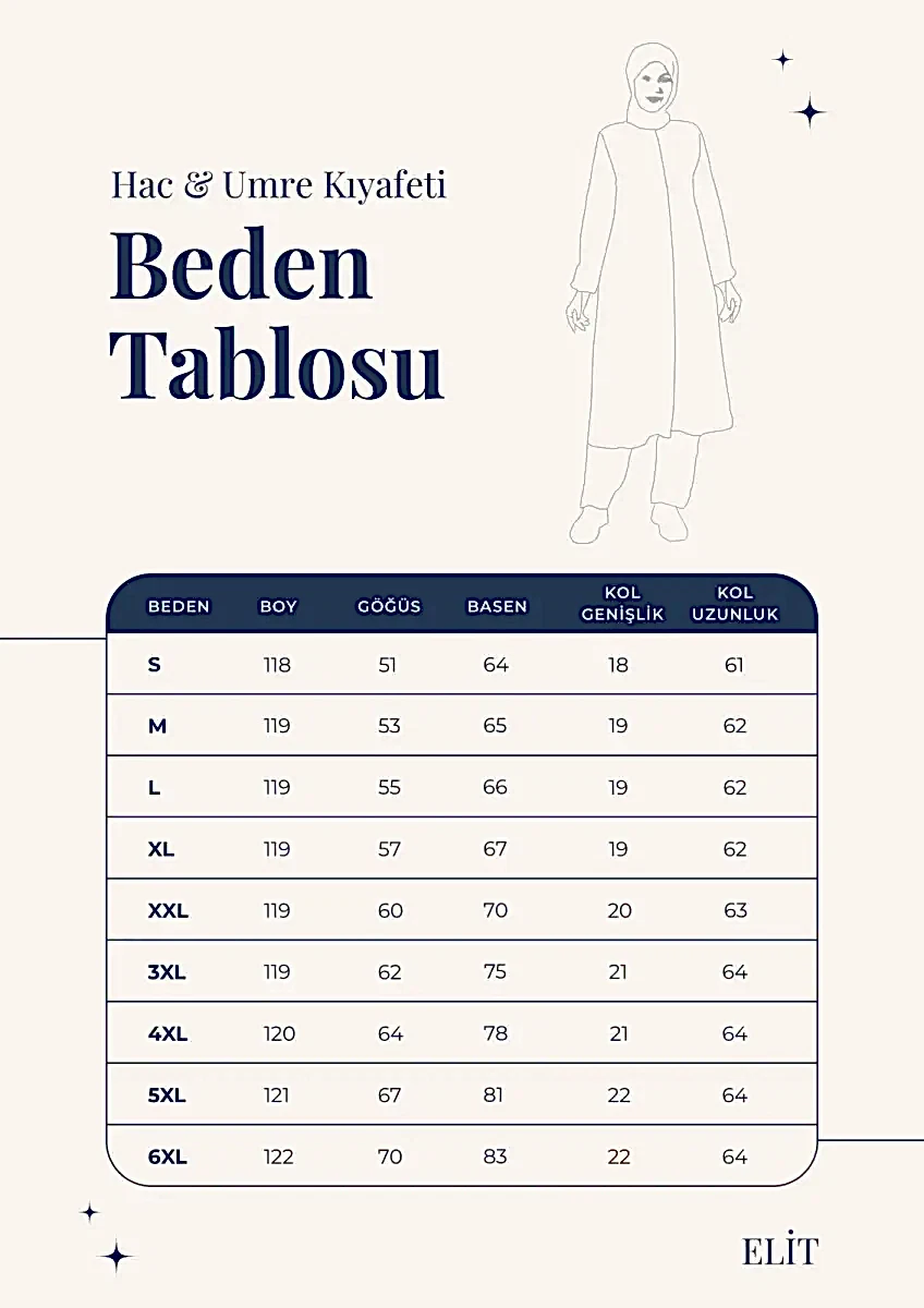 Kadın Hac ve Umre Kıyafeti Tesettür İkili Takım Krem - 3