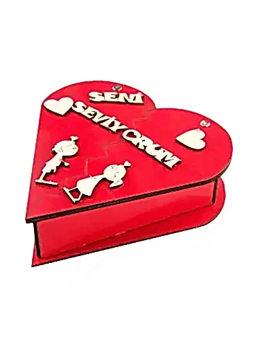 Kalpli Açılan Seni Seviyorum Aşk Hediye Kutusu Sevgiliye 