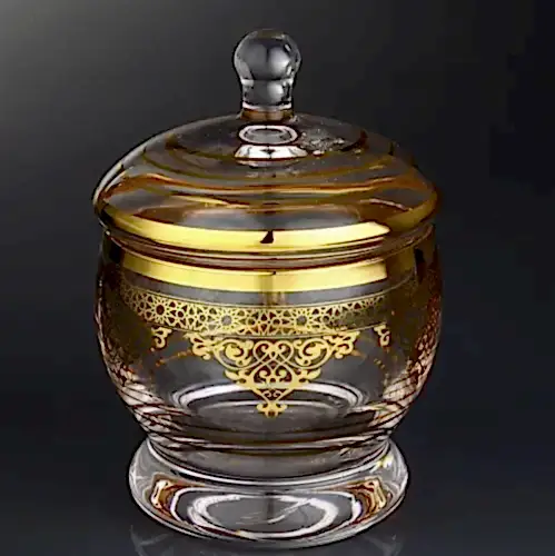 Kapaklı Cam Şekerlik Lokumluk Hurmalık - Nida Altın - 1