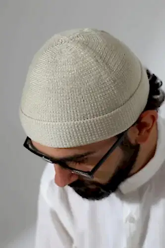 Katlamalı Sade Desen Kışlık Orlon Takke Şapka - Krem - İhvan (1)