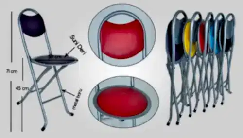 Katlanabilir Namaz Taburesi - Sırtlı Tabure - Piknik Sandalyesi - Tevhid Seda (1)