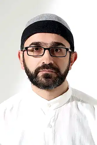 Erkek İki Renkli Keçe Yün Derviş Takke - Gri Siyah - ihvanonline (1)