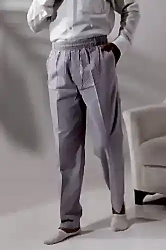 Erkek Taş Rahat Kesim Beli Lastikli Keten Hac ve Umre Şalvar Pantolon 