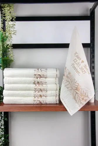 Kişiye Özel İsimli Nakışlı Havlu, Jakarlı %100 Pamuklu Çeyizlik Gelin Damat Havlusu - ihvanonline (1)