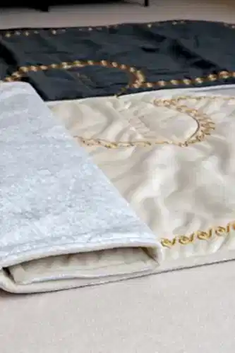 Kişiye Özel İsimli Kalpli Seccade Gelin Damat Bohçası Çift Seccadesi Tesbihli Çeyizlik Hediyelik Set - 4