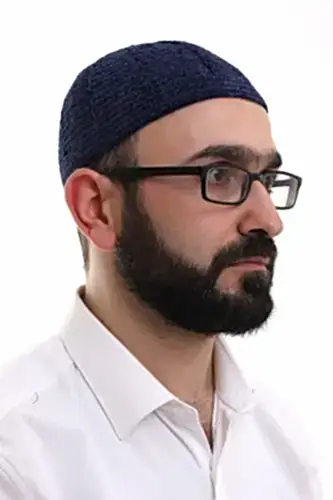 Lacivert Kışlık Sade Desenli Kadife Namaz Takkesi - ihvanonline (1)