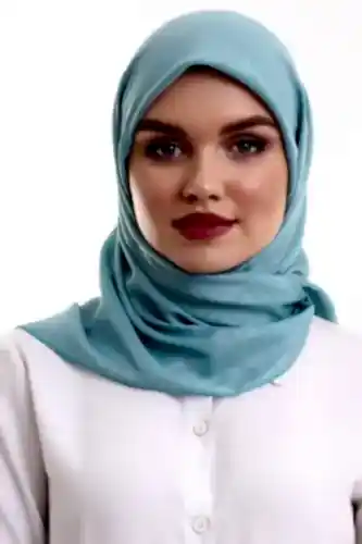 Kofra Desenli Baş Örtü - Turkuaz - 1