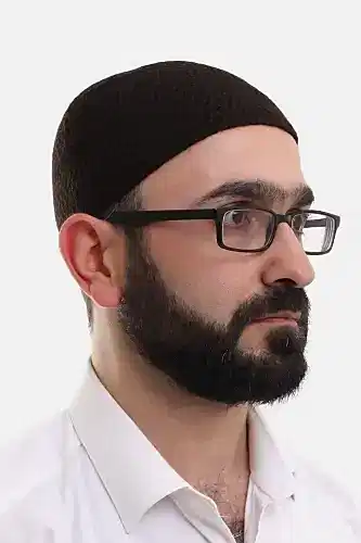 Koyu Kahverengi Kışlık Orlon Namaz Takkesi Baklava Desenli Takke - ihvanonline (1)