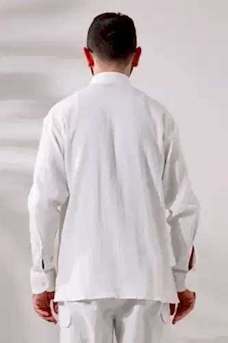 Krem Erkek Rahat Kesim Hakim Yaka Şile Bezi Hac ve Umre Gömlek - ihvanonline (1)