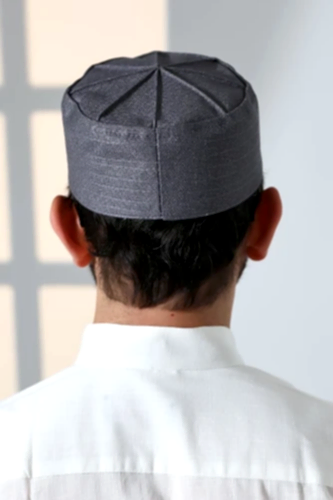 Kubbeli Kalıp Namaz Takkesi Gri - ihvanonline (1)