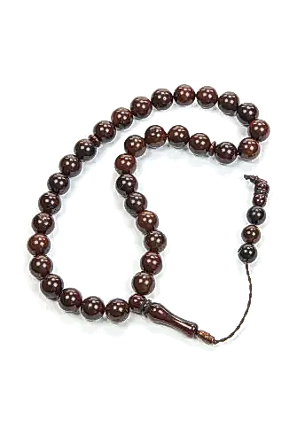 Kuka Tesbih - 33' lü - 10 MM Yuvarlak - Naturel İşçilik - 1