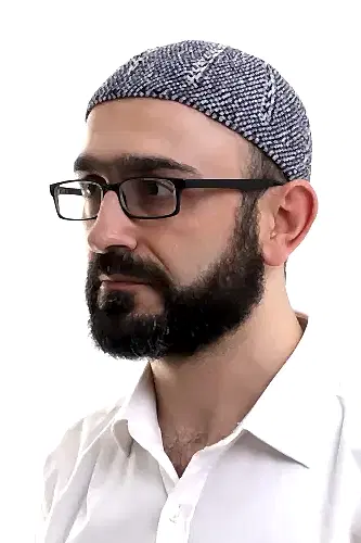 Lacivert Gri Kışlık Çift Renk Kadife Namaz Takkesi 