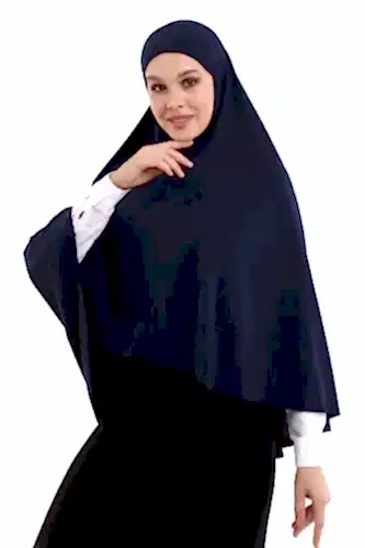 Lacivert Malezya Model Pratik Çarşaf Üstü KolsuzTesettür Sufle Eşarp - ihvanonline (1)