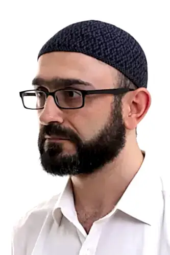 Lacivert Orlon Kışlık Namaz Takkesi Baklava Desenli Takke 