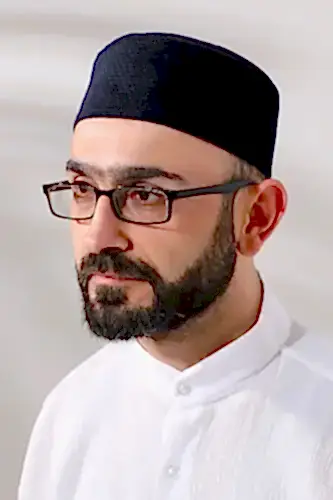 Lacivert Petek Kareli Kadife Kalıp Namaz Takkesi 