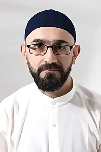 Lacivert Safir Dantel Detaylı Örme Namaz Takkesi - ihvanonline (1)