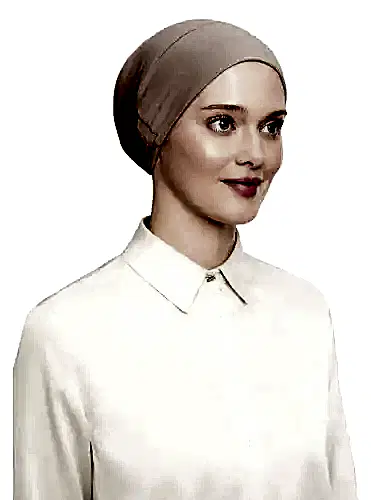 Lastikli Silikonlu Kaymaz Tesettür Bone Krem 