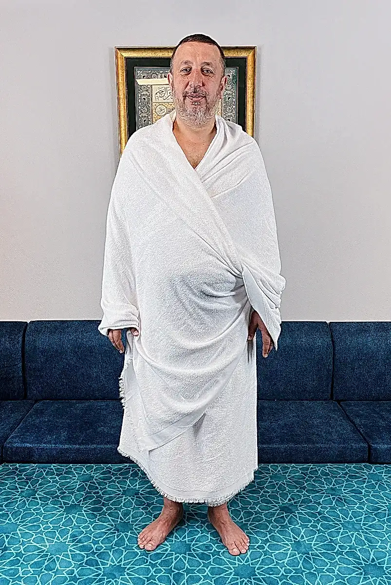 Lüks Bambu Hac Umre İçin Erkek İhram, Yumuşak, Dikişsiz, 1250gr. Kemer Hediyeli Kutulu Set - 1