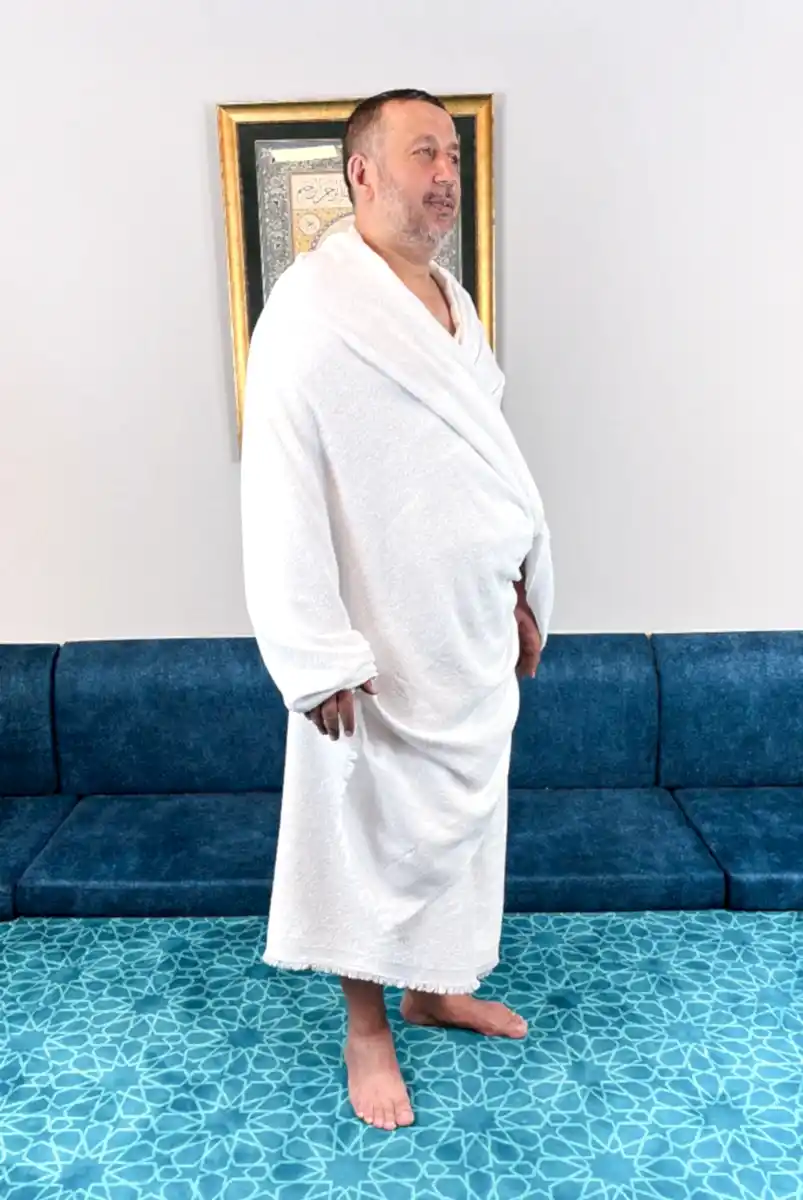 Lüks Bambu Hac Umre İçin Erkek İhram, Yumuşak, Dikişsiz, 1250gr. Kemer Hediyeli Kutulu Set - 2