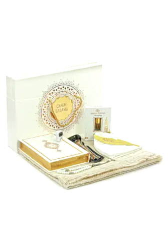 Lüks Kutulu Çeyizlik Kuranı Kerim Seti Damat Bohçası Seccade Seti Dini Hediyelik - 1