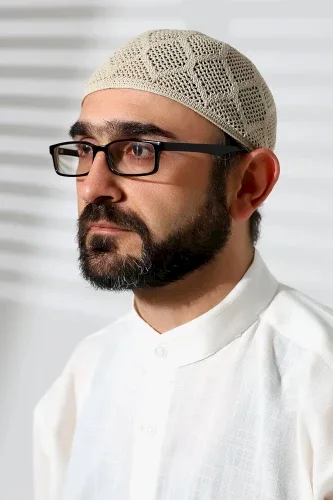 Makine Örgüsü Dantel Detaylı Namaz Takkesi Bej - ihvanonline (1)