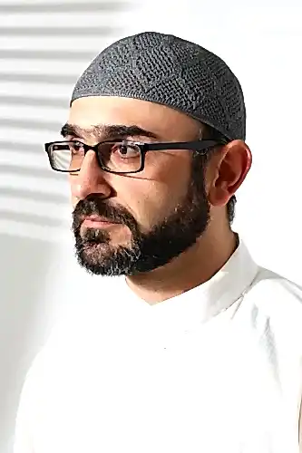 Makine Örgüsü Dantel Detaylı Namaz Takkesi Füme - ihvanonline (1)