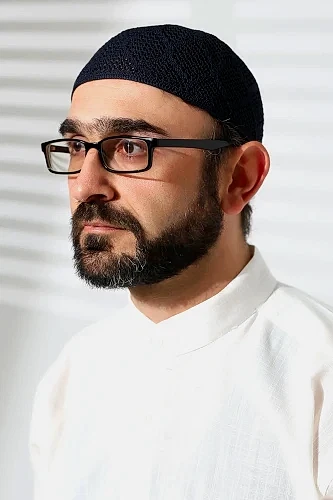 Makine Örgüsü Dantel Detaylı Namaz Takkesi Lacivert - ihvanonline (1)