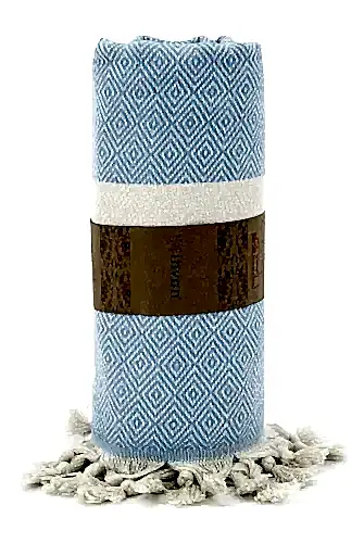 Mavi Pamuk Bambu Peştemal 