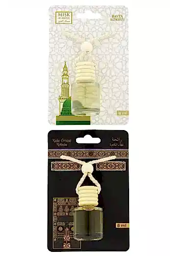 Medine Ravza Kokusu Ve Kabe Örtüsü Kokusu 8 Ml Araba Kokusu Cam Şişe 